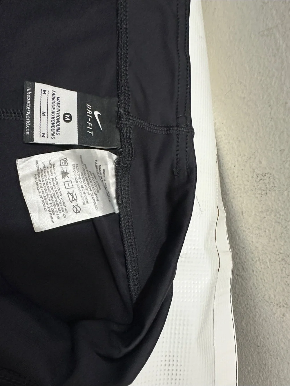 Nike Women's Black Athletic Bike Shorts with White Swoosh